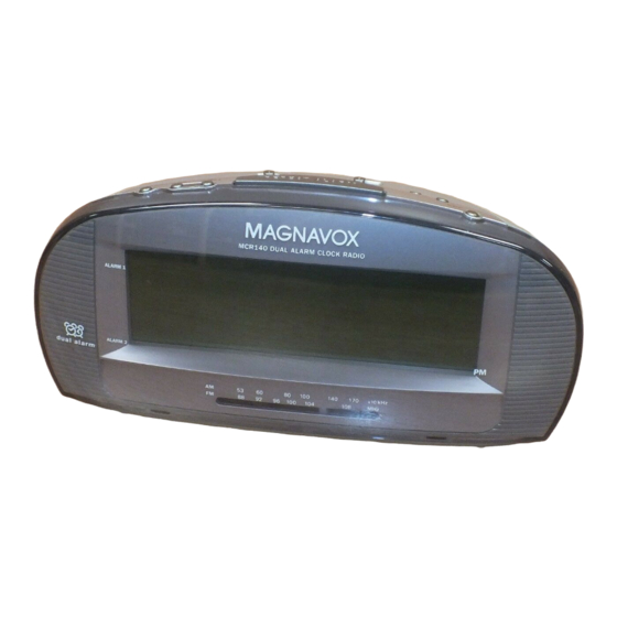MAGNAVOX MCR140 BIG DISPLAY ALARM CLOCK RADIO USER MANUAL Pdf