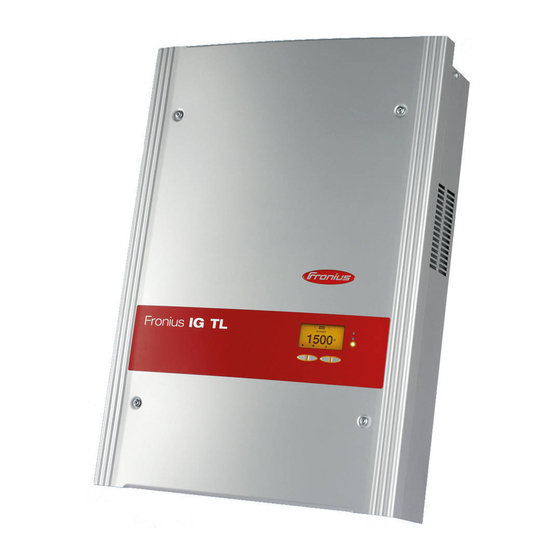 Fronius IG-TL 4.0 Operating Instructions Manual
