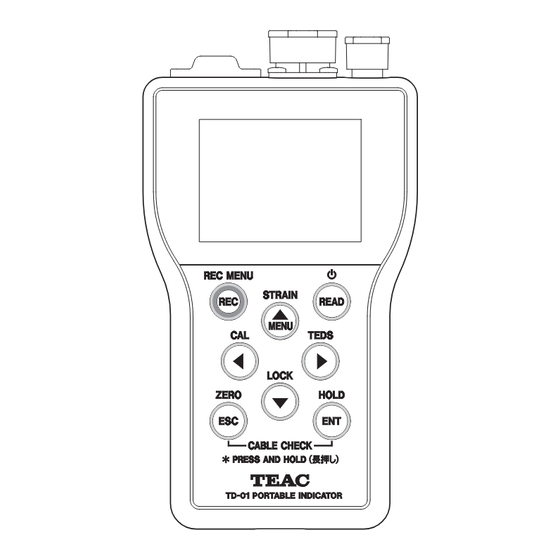 Teac TD-01 Portable Load Cell Indicator Manuals