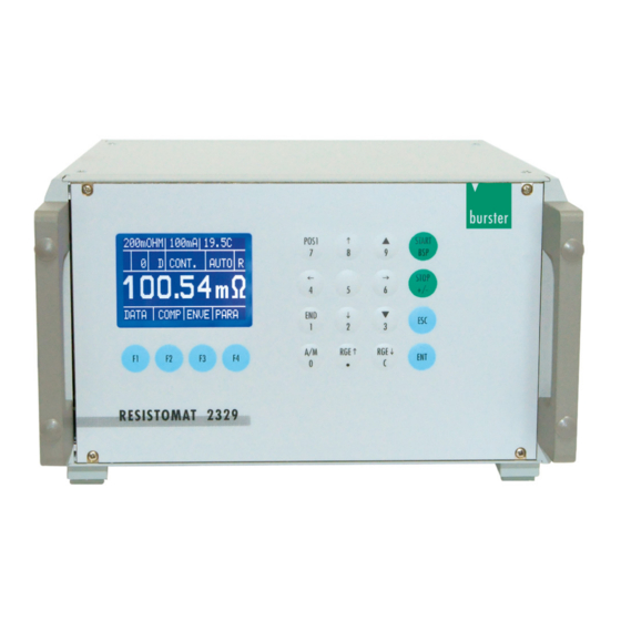 Burster RESISTOMAT 2329 Manual