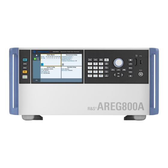 Rohde & Schwarz R&S AREG800A User Manual