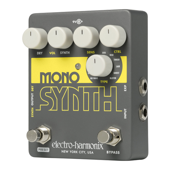 Electro-Harmonix Mono Synth Manual