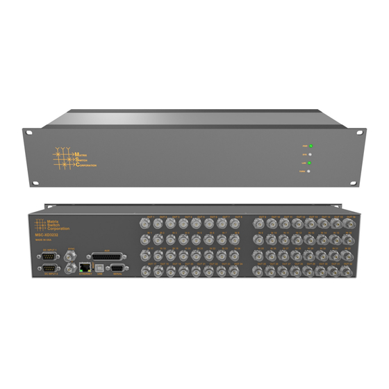 Matrix Switch Corporation MSC-XD3232S Product Manual