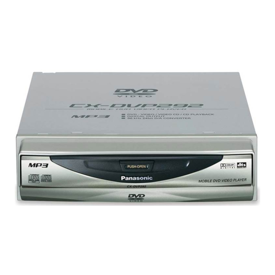 Panasonic CXDVP292U - CAR DVD PLAYER Manuals