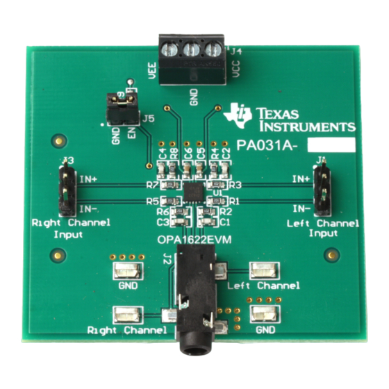 Texas Instruments SoundPlus OPA1622EVM User Manual