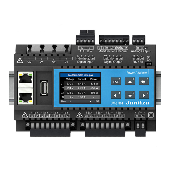 janitza UMG 801 User Manual And Technical Data