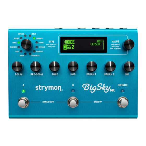 Strymon BigSky MX Quick Start Manual
