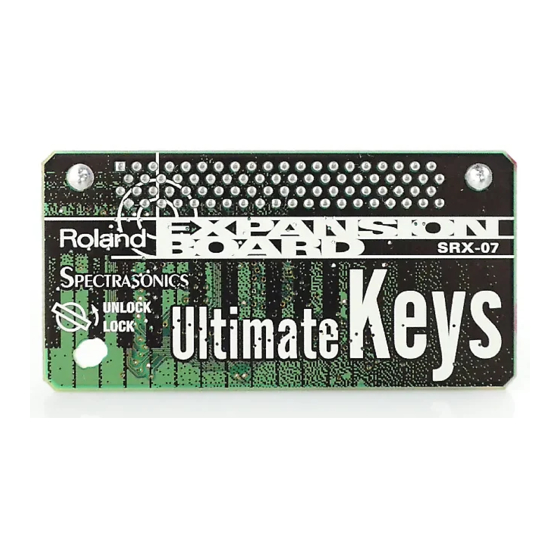 Roland SRX-07 Ultimate Keys Manuals