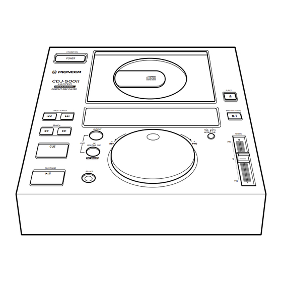 Pioneer CDJ-500II Operating Instructions Manual