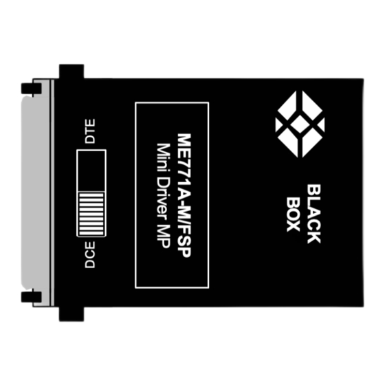 Black Box ME771A-M/FSP Quick Start Manual
