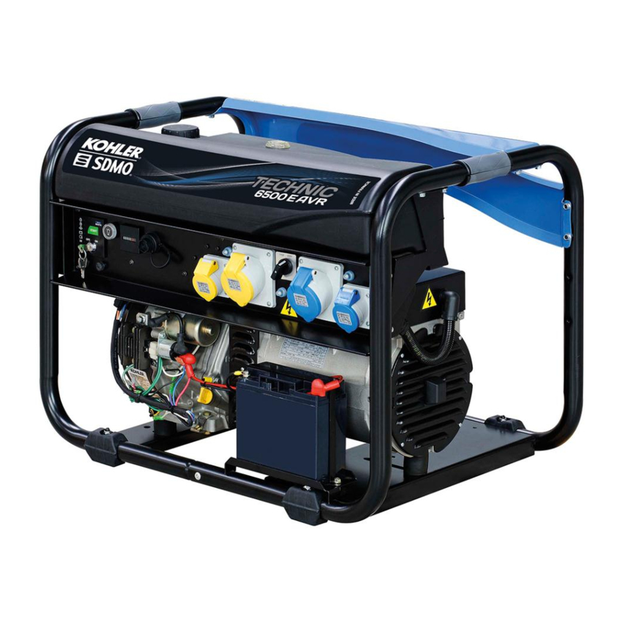 Kohler SDMO Technic 6500 A AVR UK C5 Instruction And Maintenance Manual