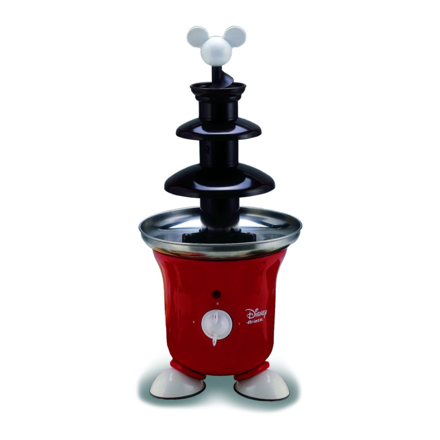Ariete Disney 2960 Chocolate Fondue Fountain Manual with Recipes