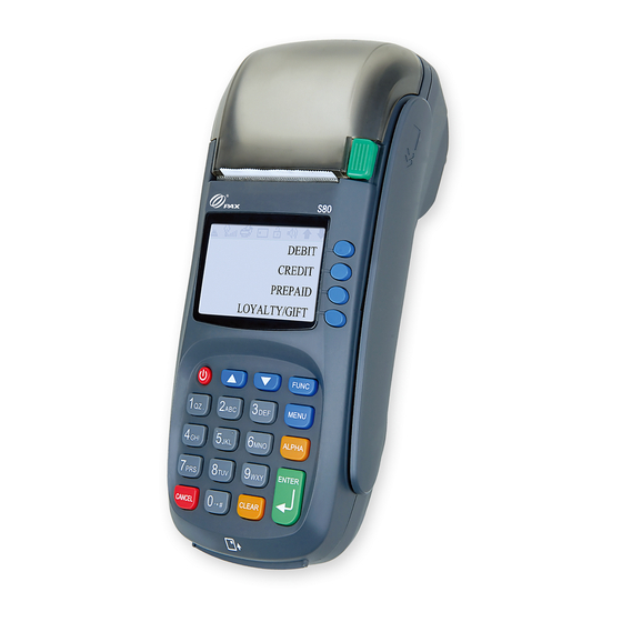 PAX S80 Quick Reference Manual