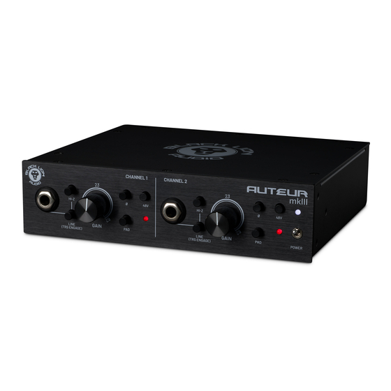 Black Lion Audio Auteur mkIII Owner's Manual
