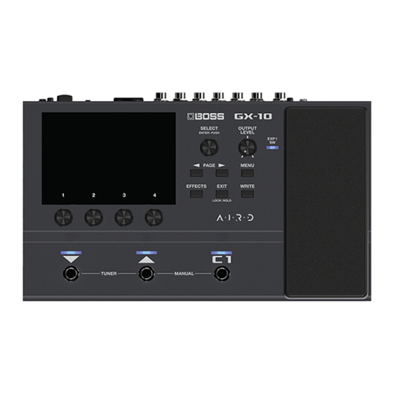 Boss GX-10 Parameter Manual