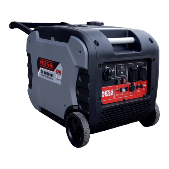 Mosa GE 4000 MI Use And Maintenance Manual