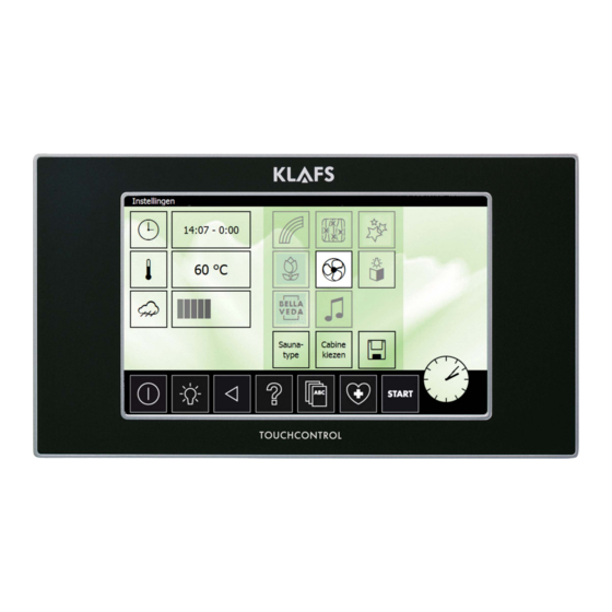 Klafs TOUCHCONTROL Operating Instructions Manual