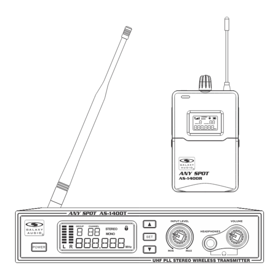 Galaxy Audio ANY SPOT AS-1400-2P Manuals