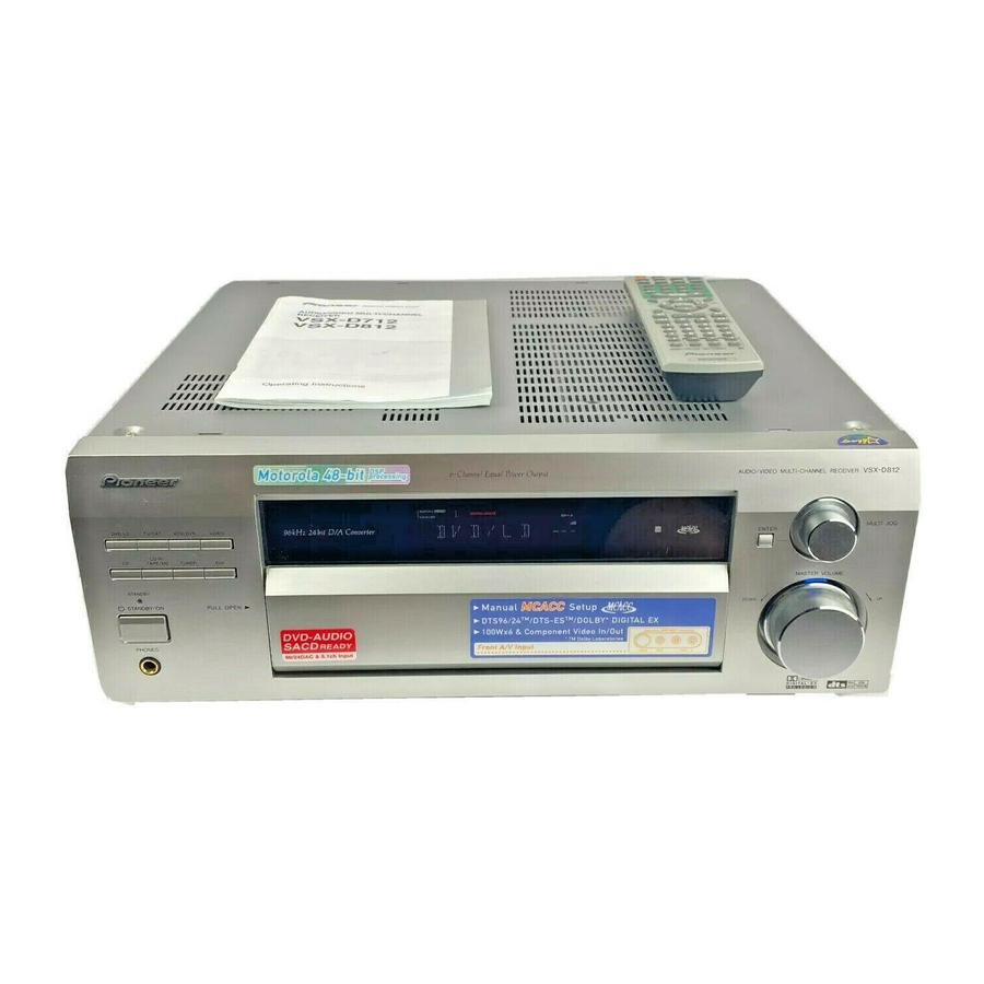 Pioneer VSX-D712 Operating Instructions Manual