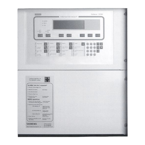 Siemens Cerberus CS1145 Commissioning Extinguishing