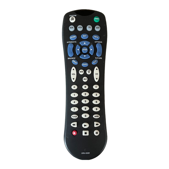 UNIVERSAL REMOTE CONTROL UR4-DSR OPERATING INSTRUCTIONS Pdf Download ...