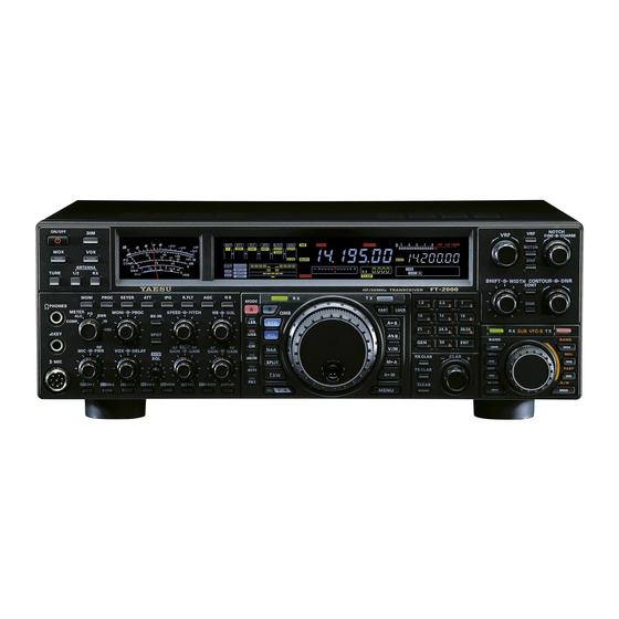 YAESU FT-2000 - MENU MODE LIST MANUAL Pdf Download | ManualsLib