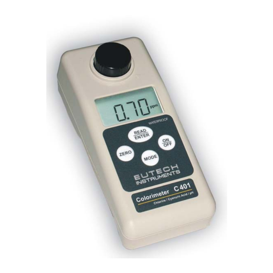 EUTECH INSTRUMENTS WATERPROOF C401 COLORIMETER INSTRUCTION MANUAL Pdf