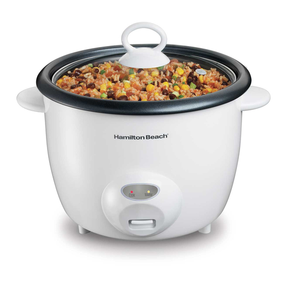 HAMILTON BEACH 37532 20 CUP CAPACITY RICE COOKER USE & CARE MANUAL