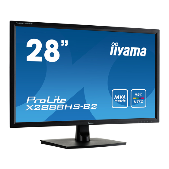 Iiyama ProLite X2888HS LED Display Manuals