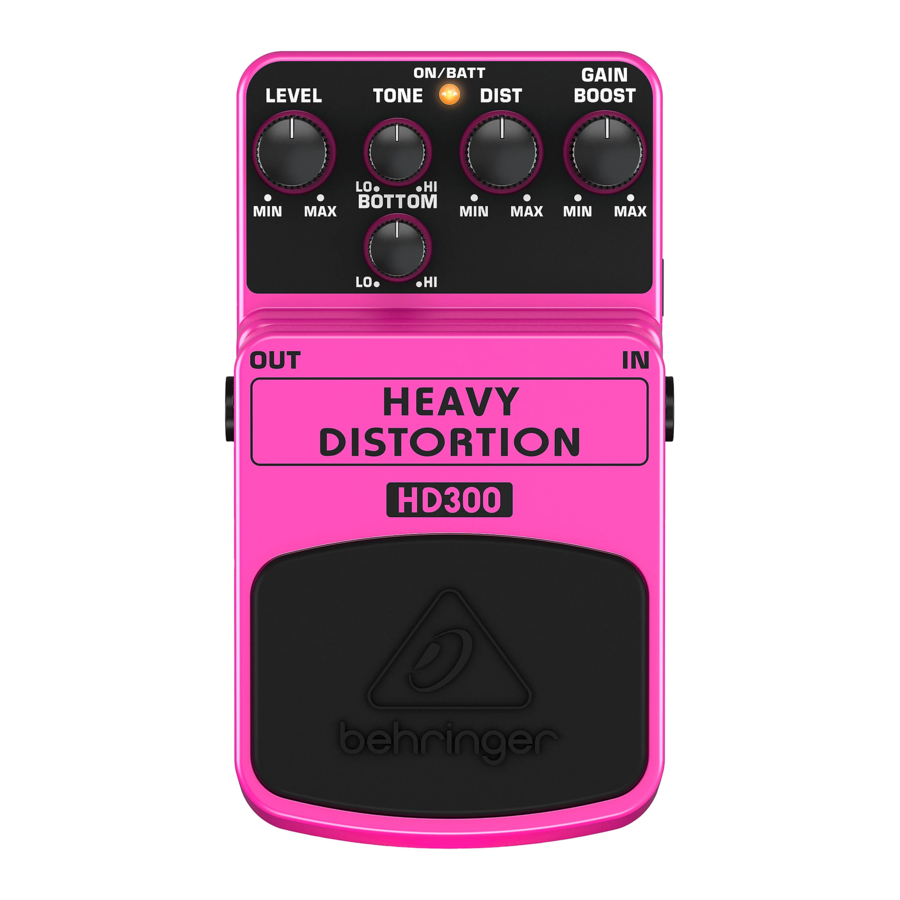Behringer HEAVY DISTORTION HD300 Manual