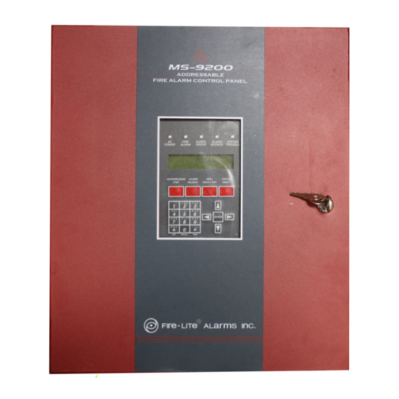 Fire-Lite Alarms MS-9200 Programming, Installation, Maintenance  And Operating Instruction Manual