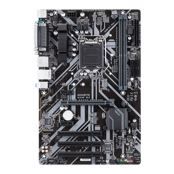 Gigabyte H310 D3 Motherboard Manuals