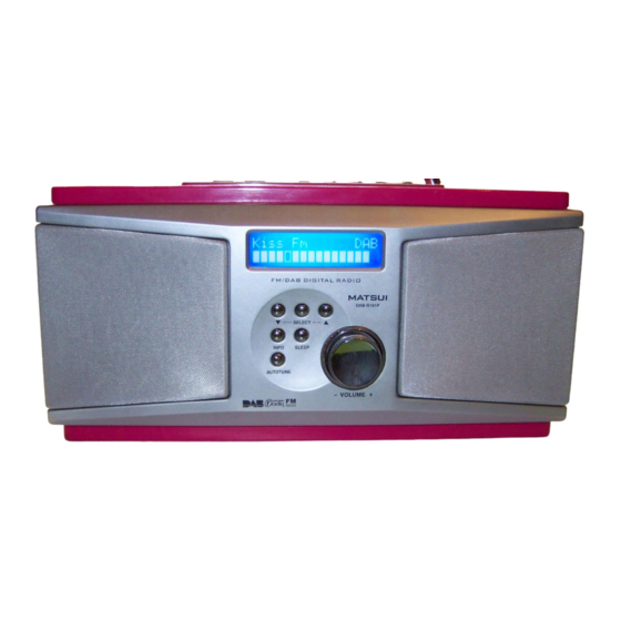 Matsui DAB R101 Instruction Manual