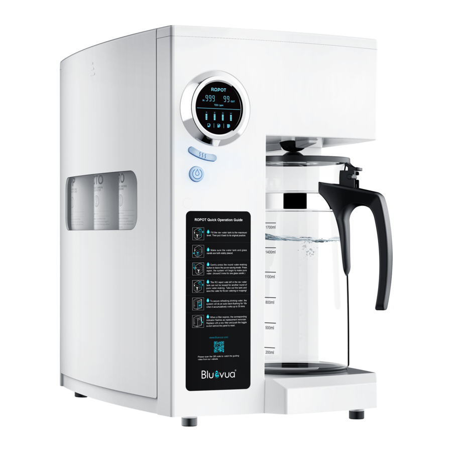 Bluevua RO100ROPOT - Countertop Reverse Osmosis Water Filter System Manual