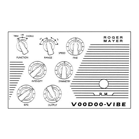 ROGER MAYER Voodoo-Vibe Operating Instructions