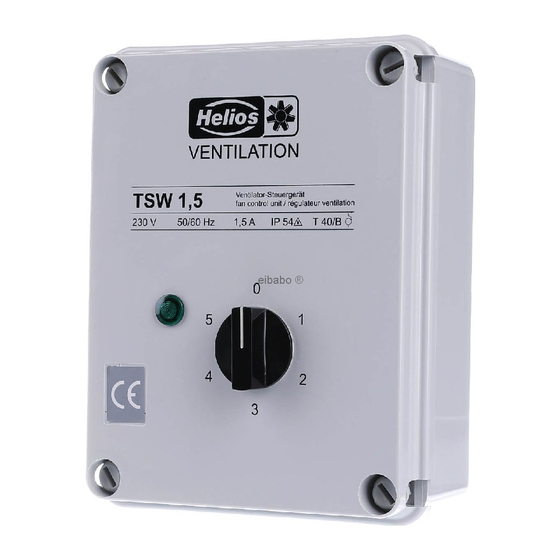 Helios TSD 0,8 Installation And Operating Instructions