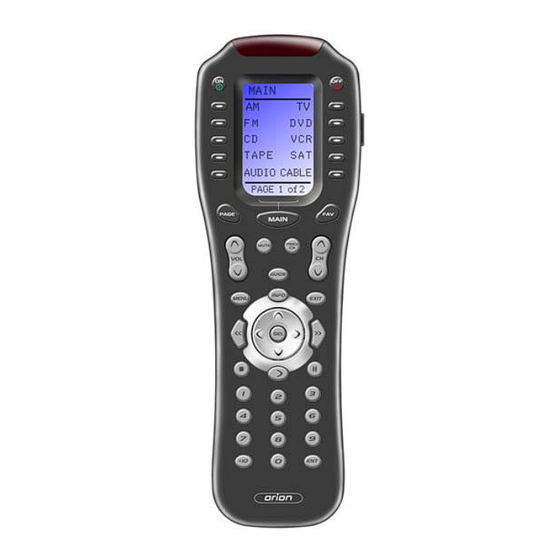 Universal Remote Control ORION MX-850 Owner's Manual