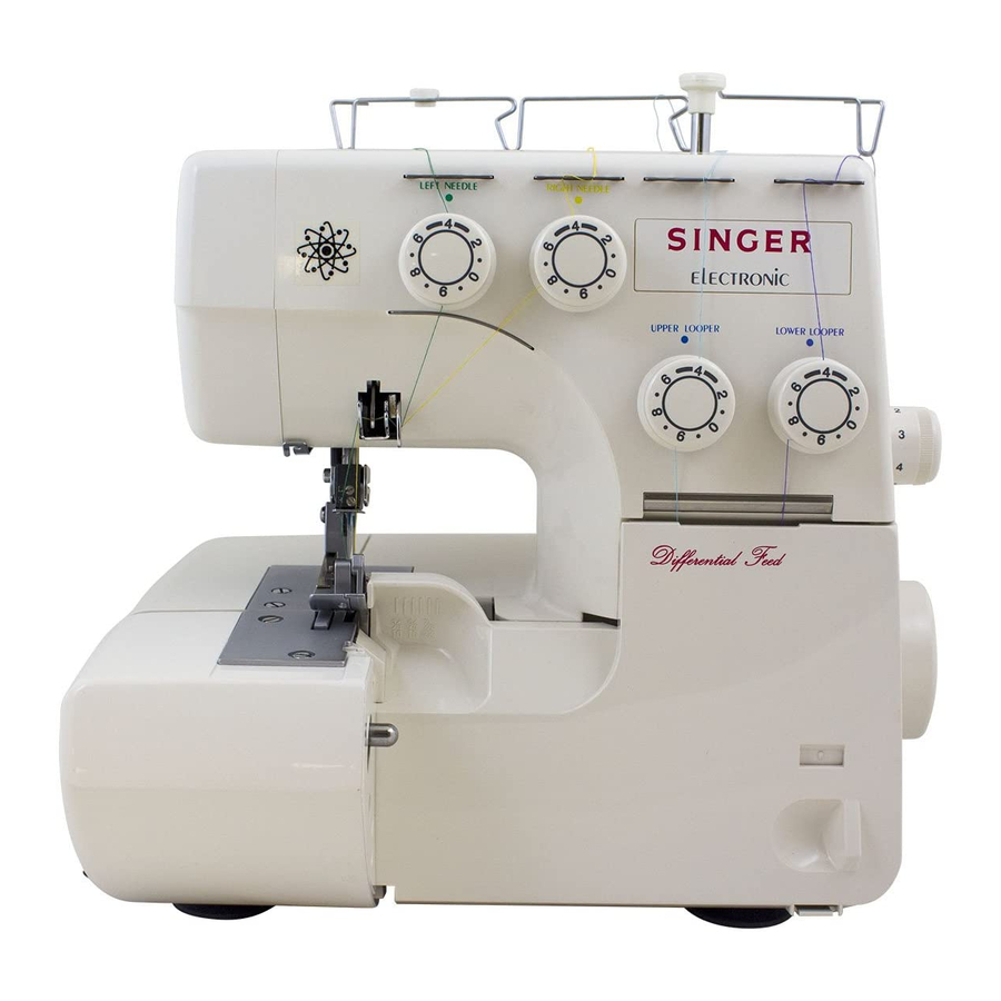 SINGER 14U244B Differential Feed Serger Sewing Machine w/PEDAL + PRINTED  MANUAL