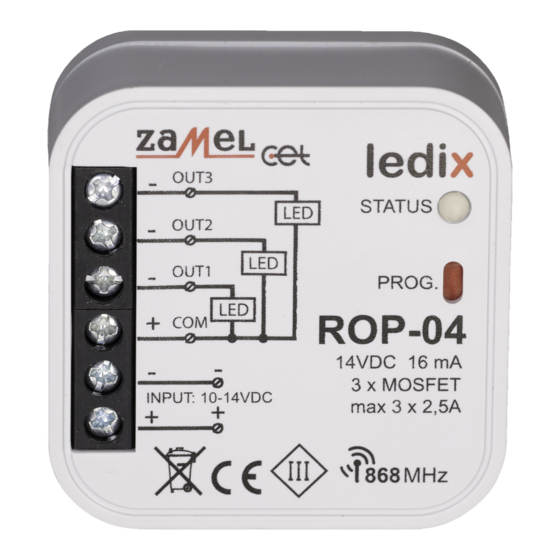 Zamel ledix ROP-04 Quick Start Manual