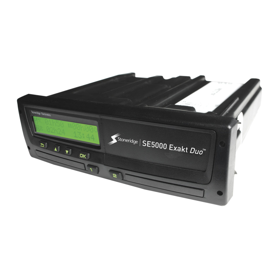 Stoneridge SE5000 Exakt Duo Quick Manual