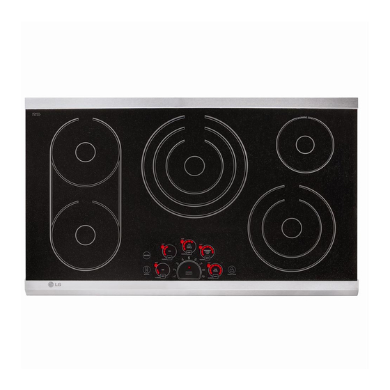LG LCE3681ST - 36in Smoothtop Electric Cooktop 5 Steady Heat Elements Manuals