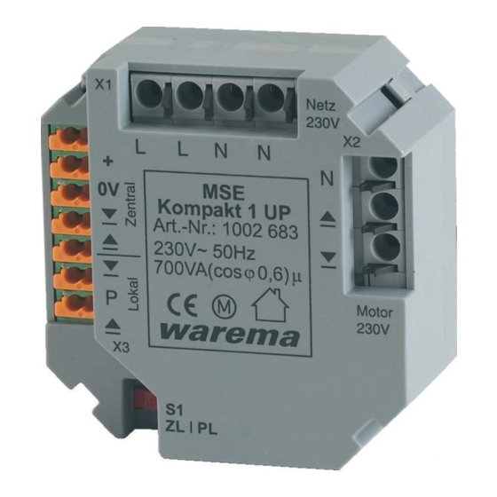 WAREMA MSE Compact 1 UP Operating And Installation Instructions