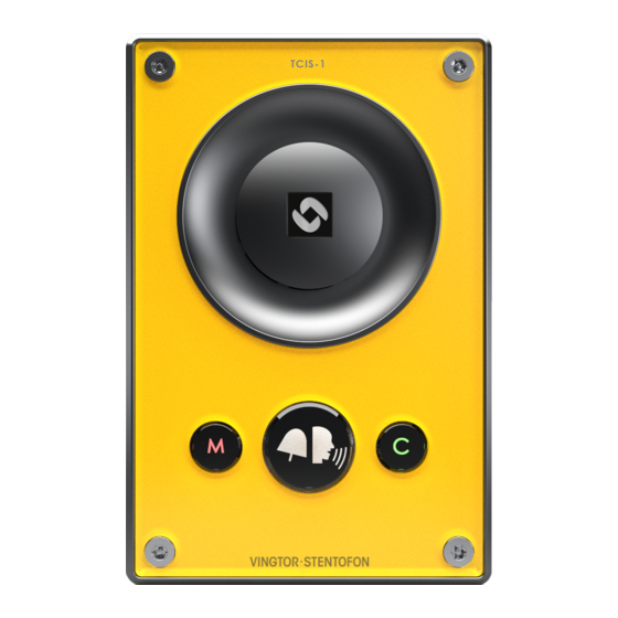 Vingtor Stentofon TCIS-1 Configuration Manual