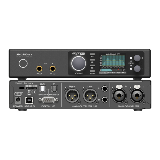 RME Audio ADI-2 Pro FS R User Manual