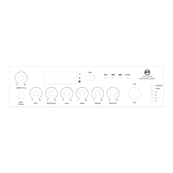 Pro-Tech MA250UB Mini Mixer Amplifier Manuals
