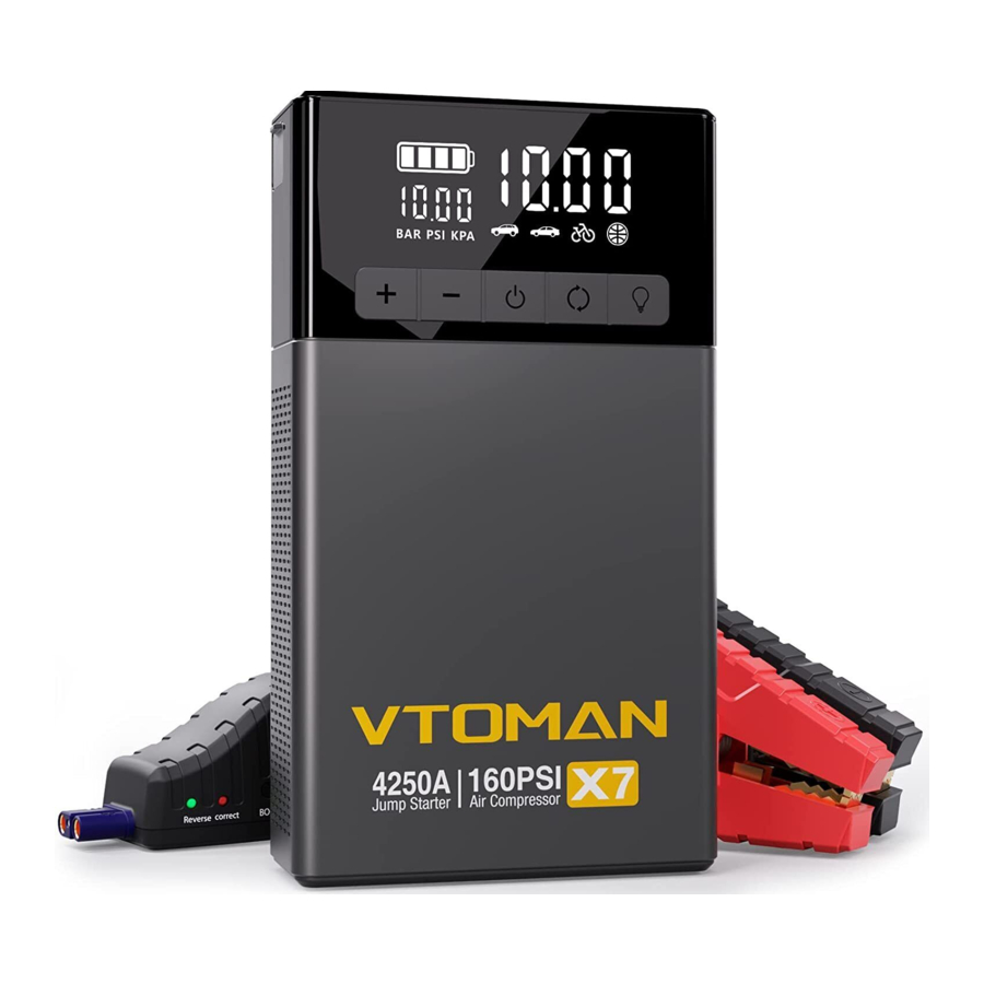 VTOMAN X7 - Jump Starter with Air Compressor Manual
