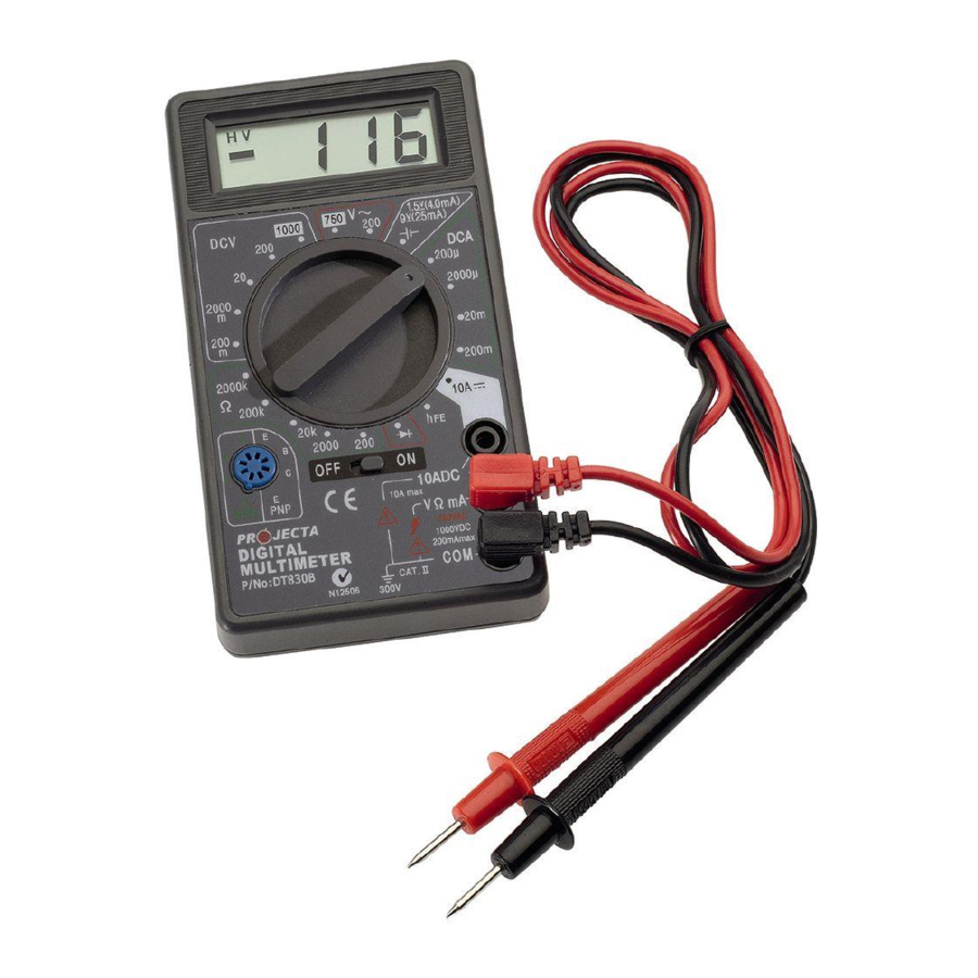 Projecta DT830B - Digital Multimeter Manual