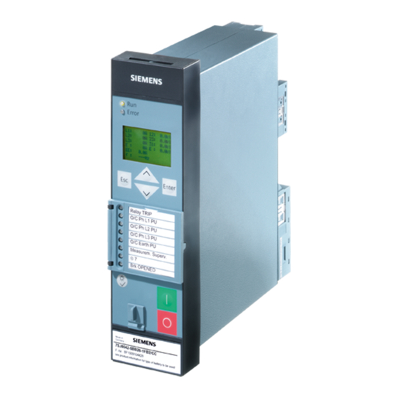 Siemens SIPROTEC 7SJ80 Manuals