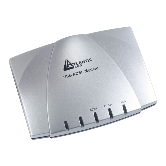 Atlantis Land I-Storm USB ADSL modem A01-AU2 Manual