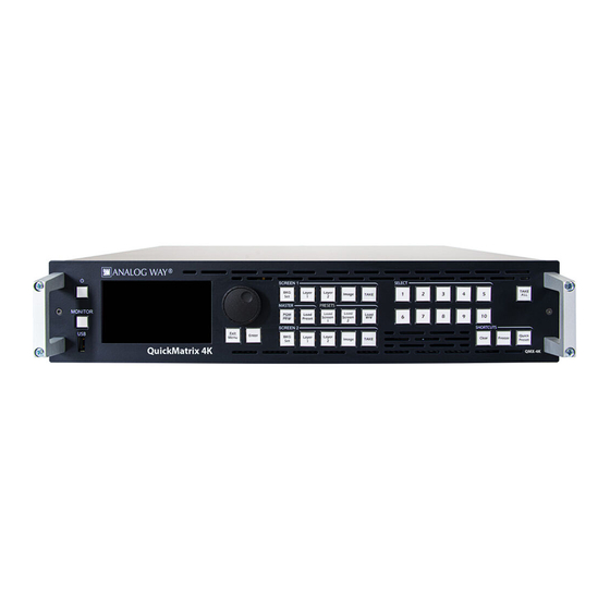 Analog way QuickMatrix 4K Quick Start Manual